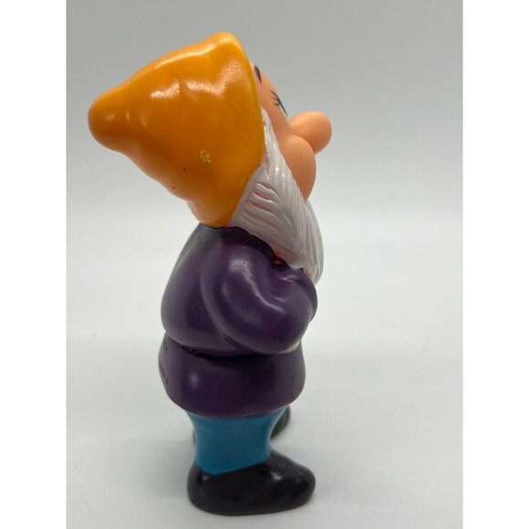 Vintage Disney Bashful Dwarf Rubber Figurine Snow White & 7 Dwarfs Bath Tub Toy - Picture 3 of 5